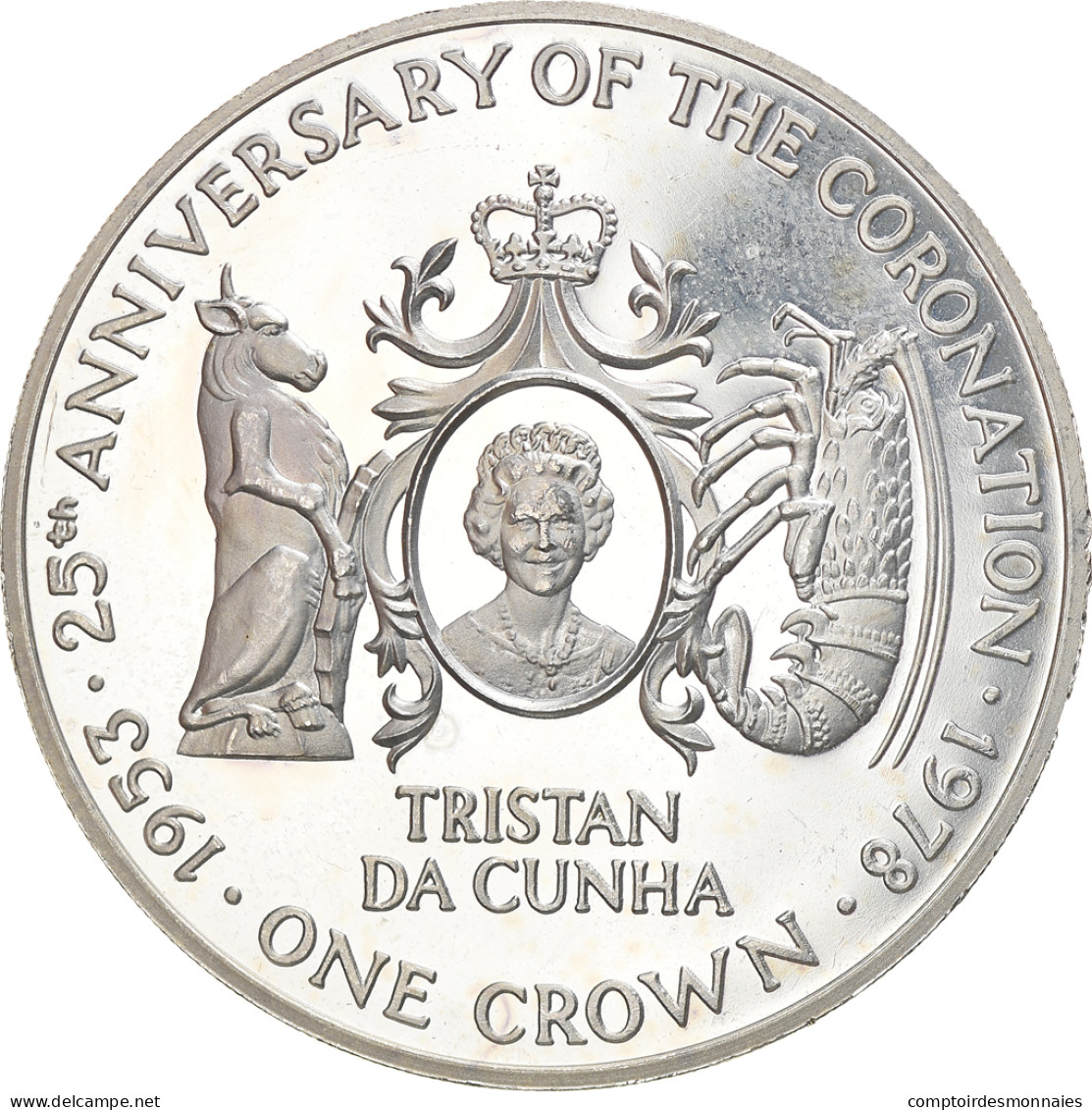Monnaie, Tristan Da Cunha, Elizabeth II, Crown, 1978, Pobjoy Mint, SPL, Argent - Isole Vergini Britanniche