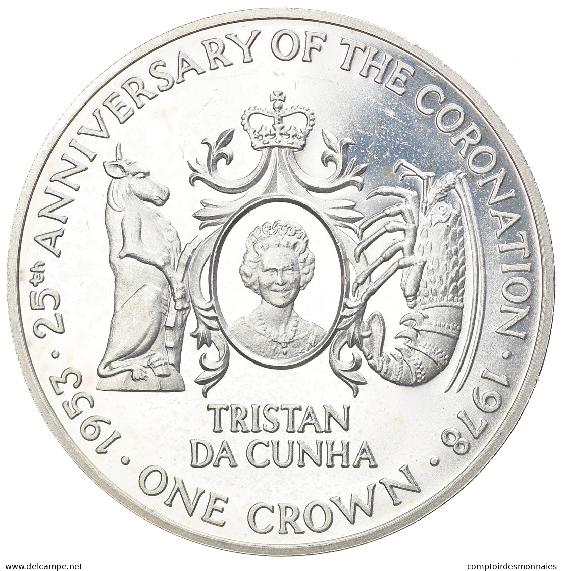 Monnaie, Tristan Da Cunha, Elizabeth II, Crown, 1978, Pobjoy Mint, SPL, Argent - Isole Vergini Britanniche