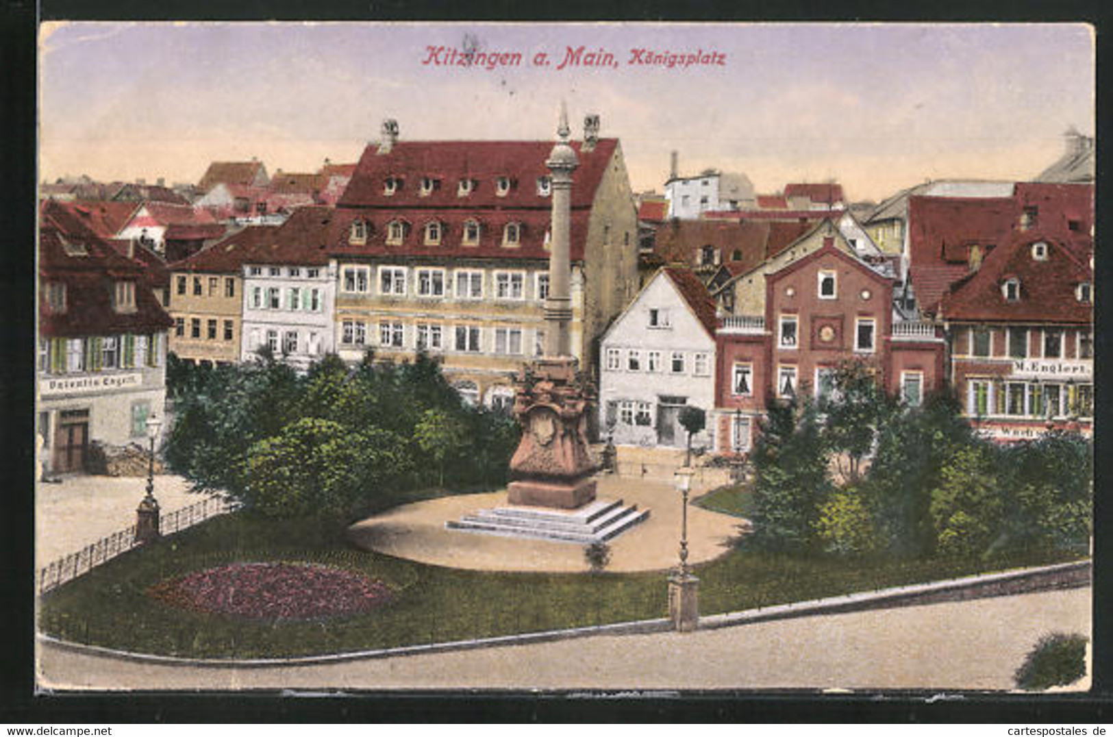 AK Kitzingen Am Main, Königsplatz Mit Denkmal - Kitzingen