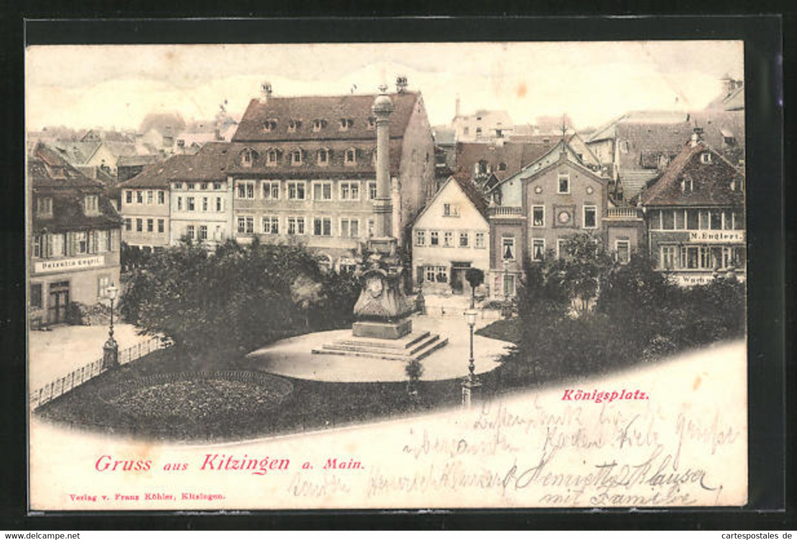 AK Kitzingen A. M., Denkmal Auf Dem Knöigsplatz - Kitzingen