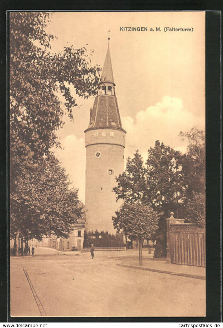 AK Kitzingen A. M., Strassenpartie Am Falterturm - Kitzingen