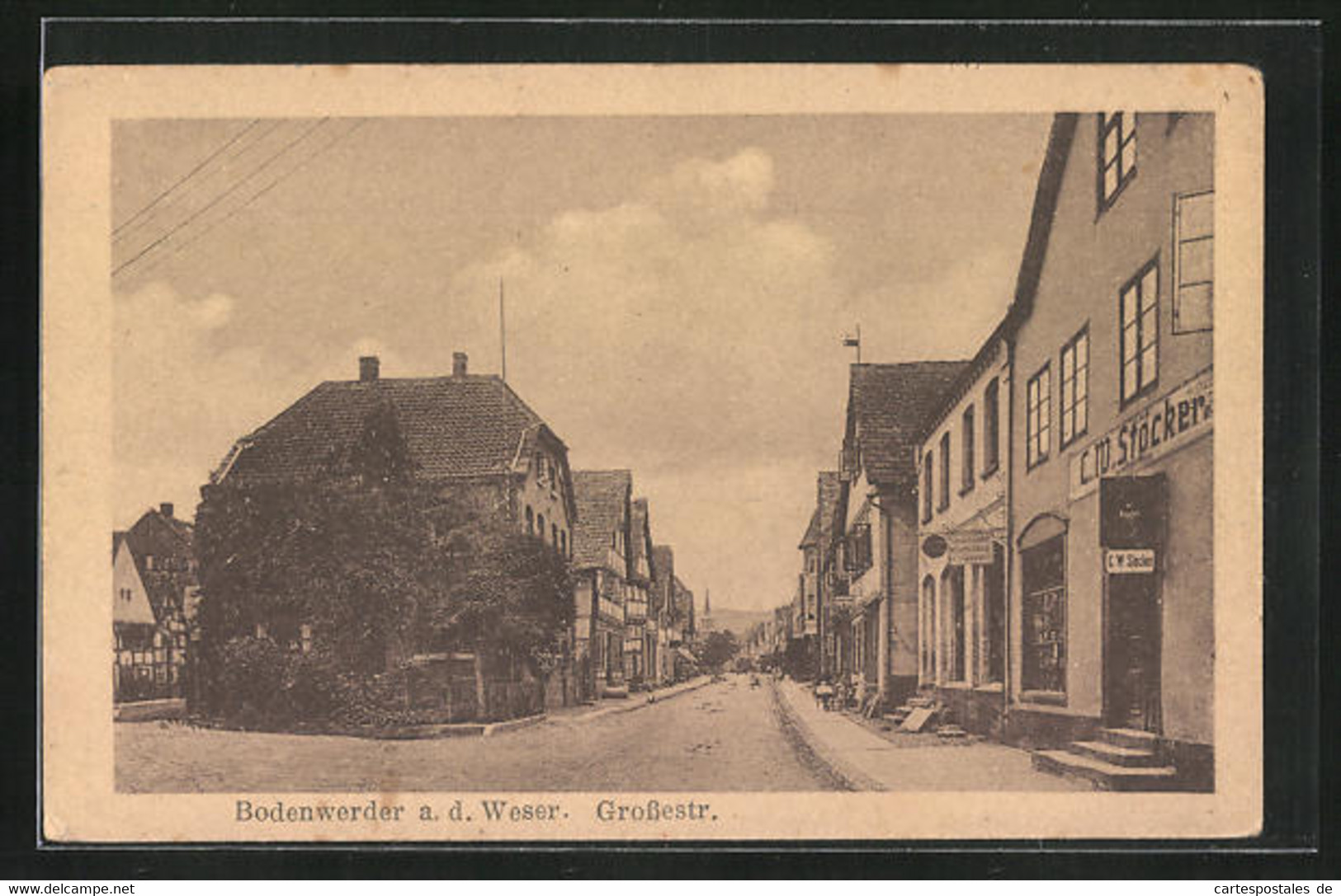 AK Bodenwerder / Weser, Blick In Die Grossestrasse, Handlung Von C. W. Stöcker - Bodenwerder