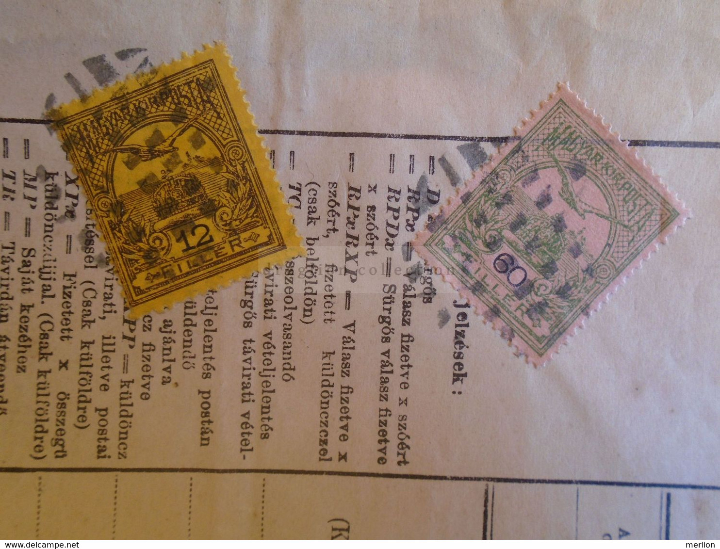 ZA122.1 HUNGARY - Télégraphe - Telegram Piece With Silent Postmarks 1914  Hálós Némabélyegzés - Telegraphenmarken