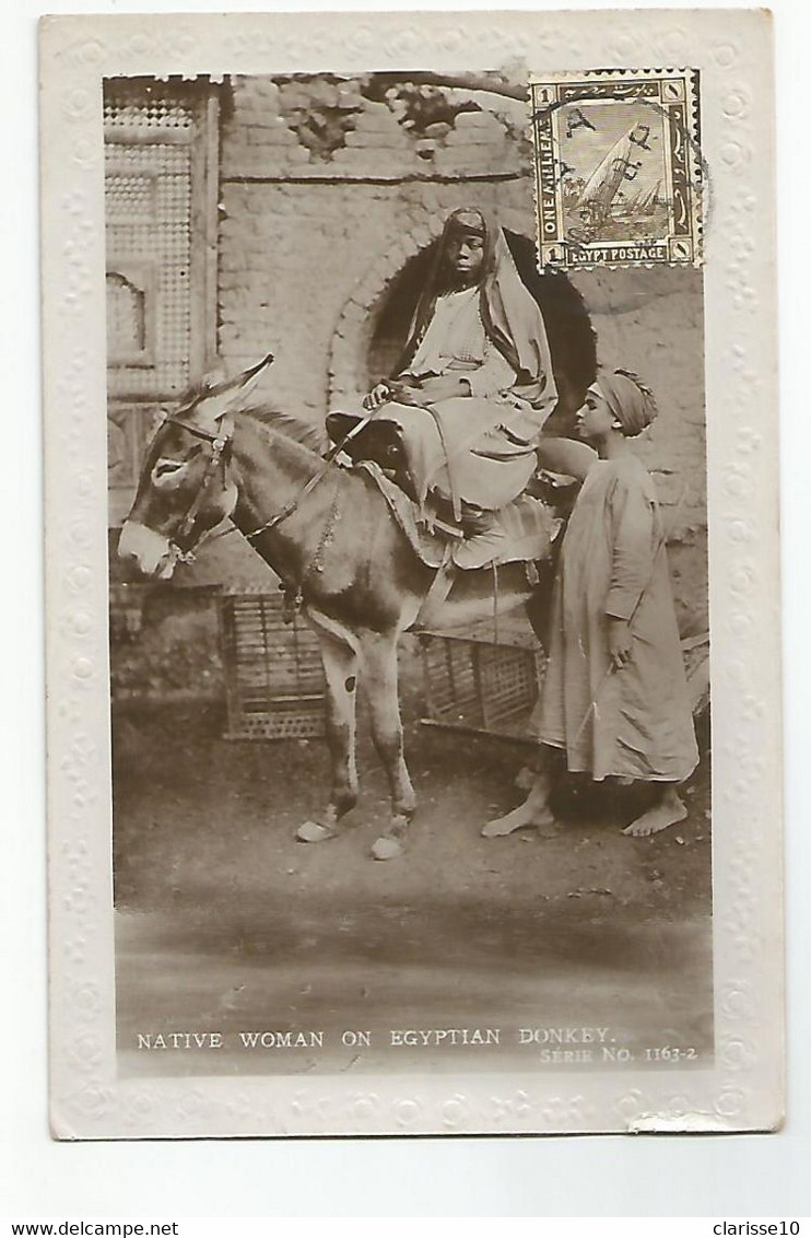 Egypte Native Woman Donkey Femme Sur Un Ane - Altri & Non Classificati