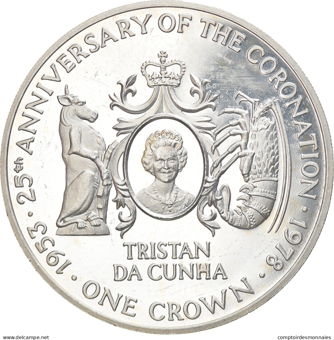 Monnaie, Tristan Da Cunha, Elizabeth II, Crown, 1978, Pobjoy Mint, SPL, Argent - British Virgin Islands