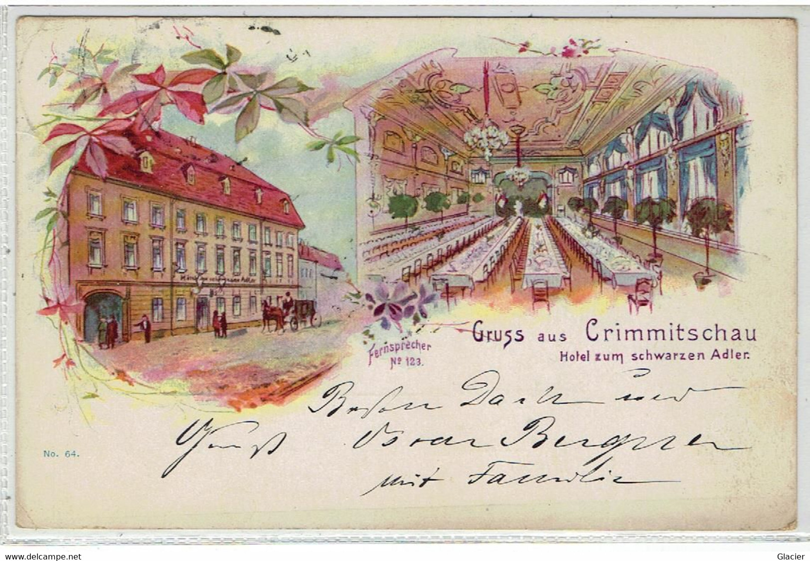 Gruss Aus Crimmitschau - Sachsen - Hotel Zum Schwarzen Adler - Gesendet 1905 - Crimmitschau