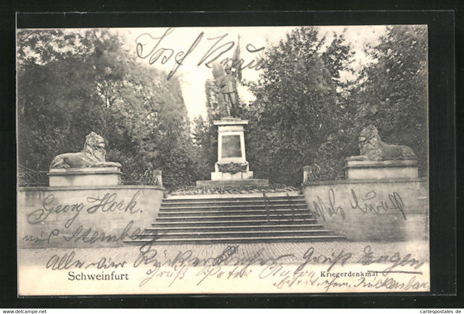 AK Schweinfurt, Am Kriegerdenkmal - Schweinfurt