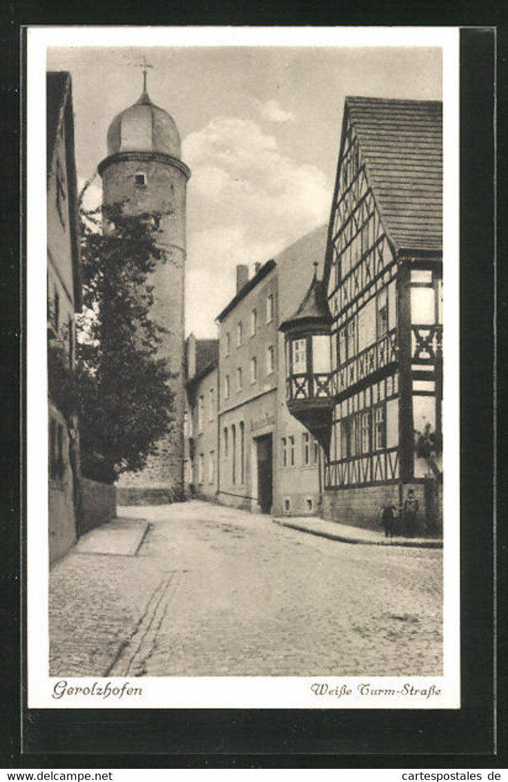 AK Gerolzhofen, Blick In Die Weisse Turm-Strasse - Gerolzhofen