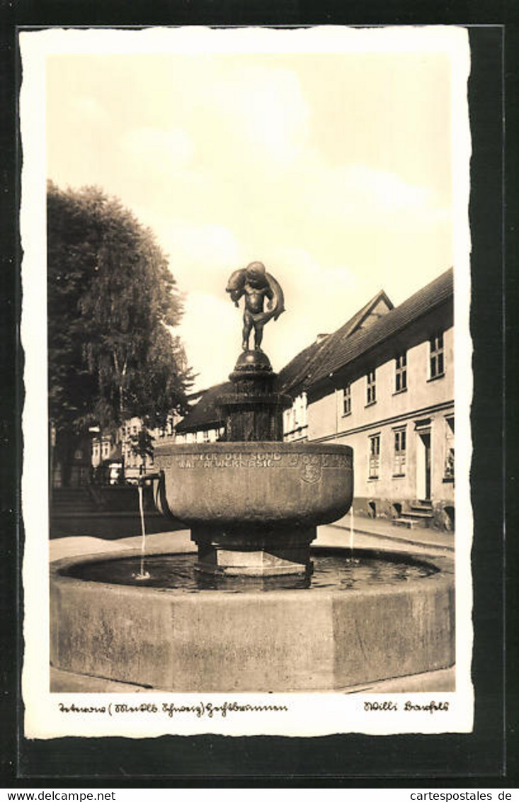 AK Teterow I. Meckl., Blick Zum Hechtbrunnen - Teterow