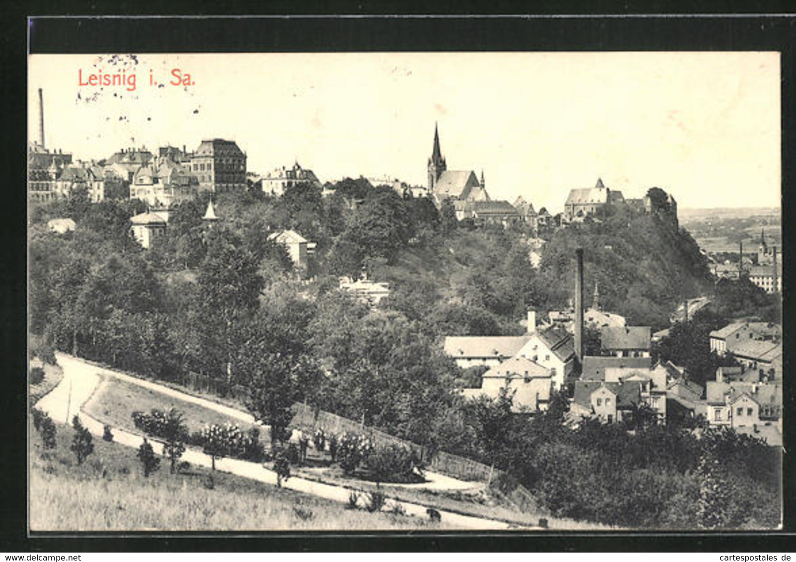 AK Leisnig I. Sa., Blick Vom Berg Auf Den Ort - Leisnig