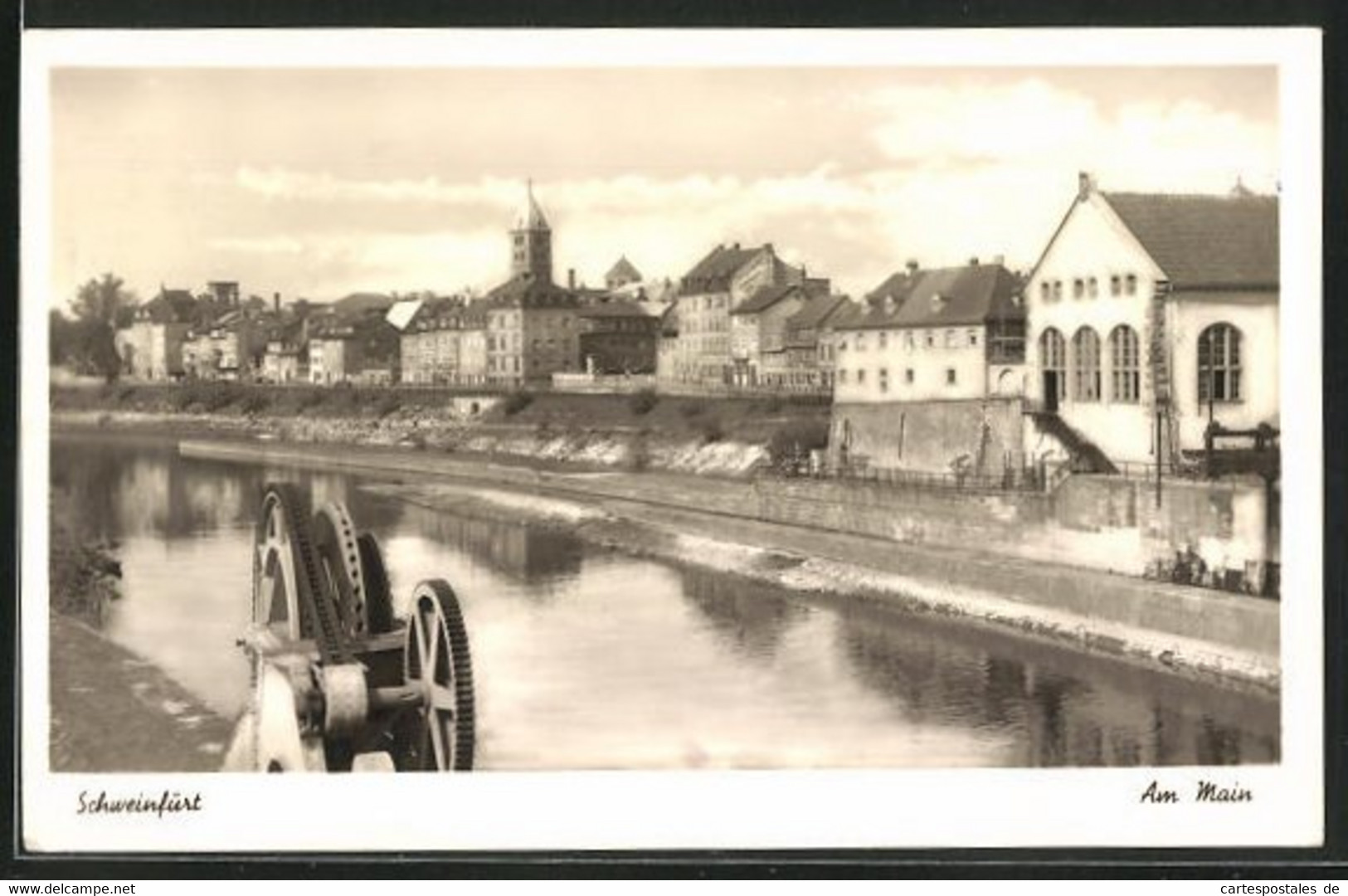 AK Schweinfurt / Main, Stadtpartie Am Flussufer - Schweinfurt