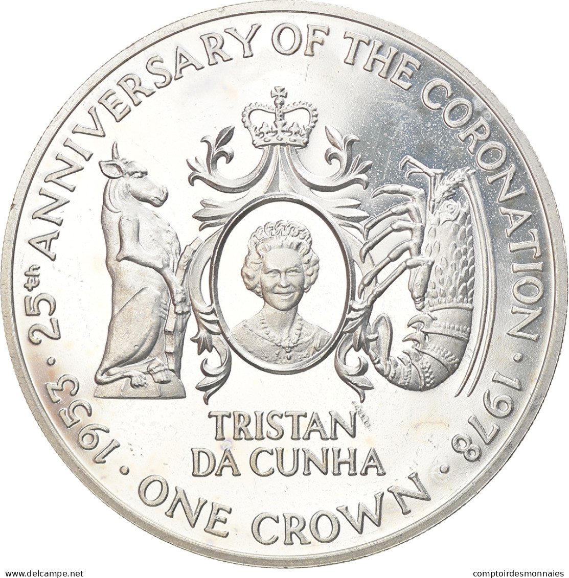 Monnaie, Tristan Da Cunha, Elizabeth II, Crown, 1978, Pobjoy Mint, FDC, Argent - Iles Vièrges Britanniques