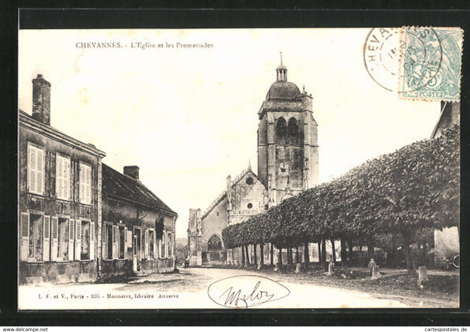 CPA Chevannes, L'Eglise Et Les Promenades - Chevannes