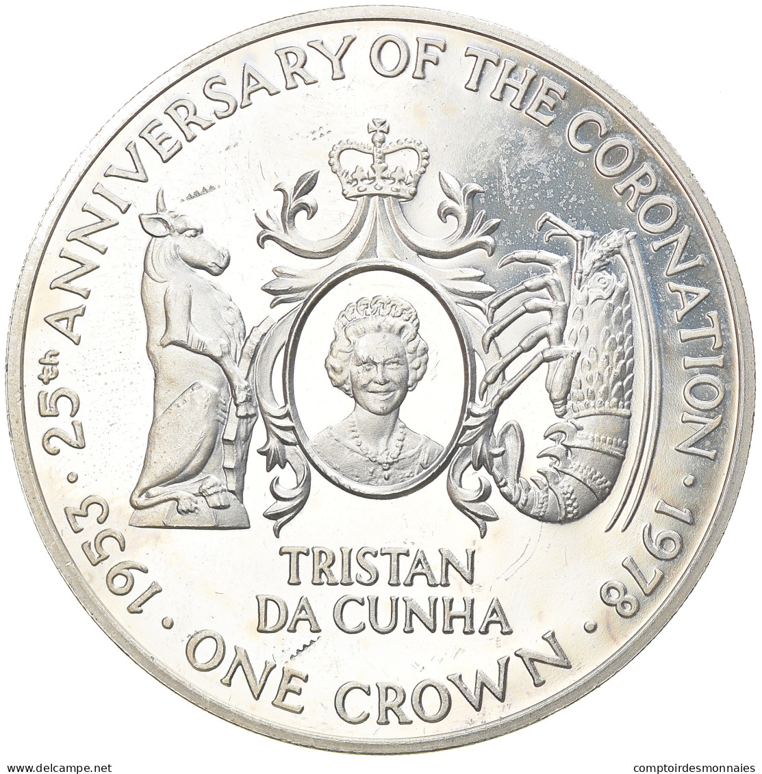 Monnaie, Tristan Da Cunha, Elizabeth II, Crown, 1978, Pobjoy Mint, SPL, Argent - Iles Vièrges Britanniques