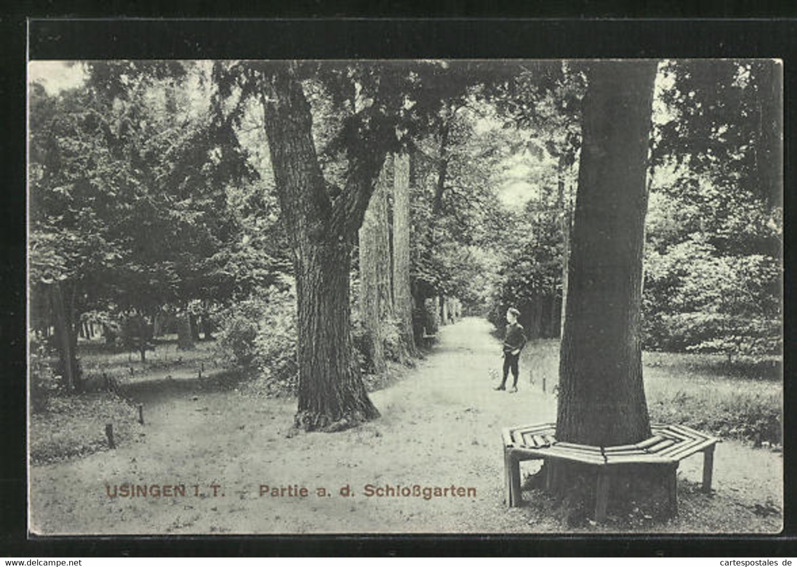 AK Usingen / Taunus, Knabe Im Schlossgarten - Usingen