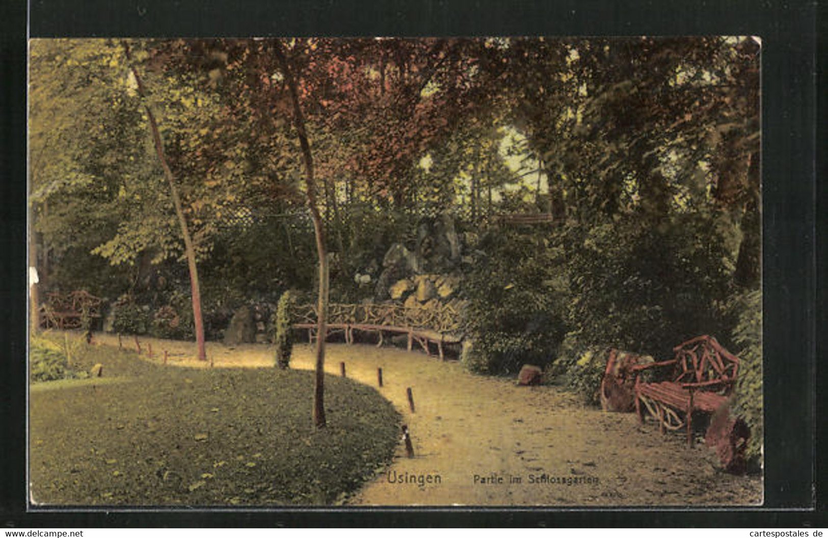 AK Usingen / Taunus, Waldweg Im Schlossgarten - Usingen