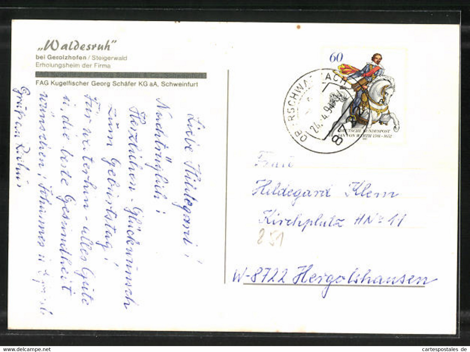 AK Gerolzhofen /Steigerwald, Hotel Waldesruh - Gerolzhofen