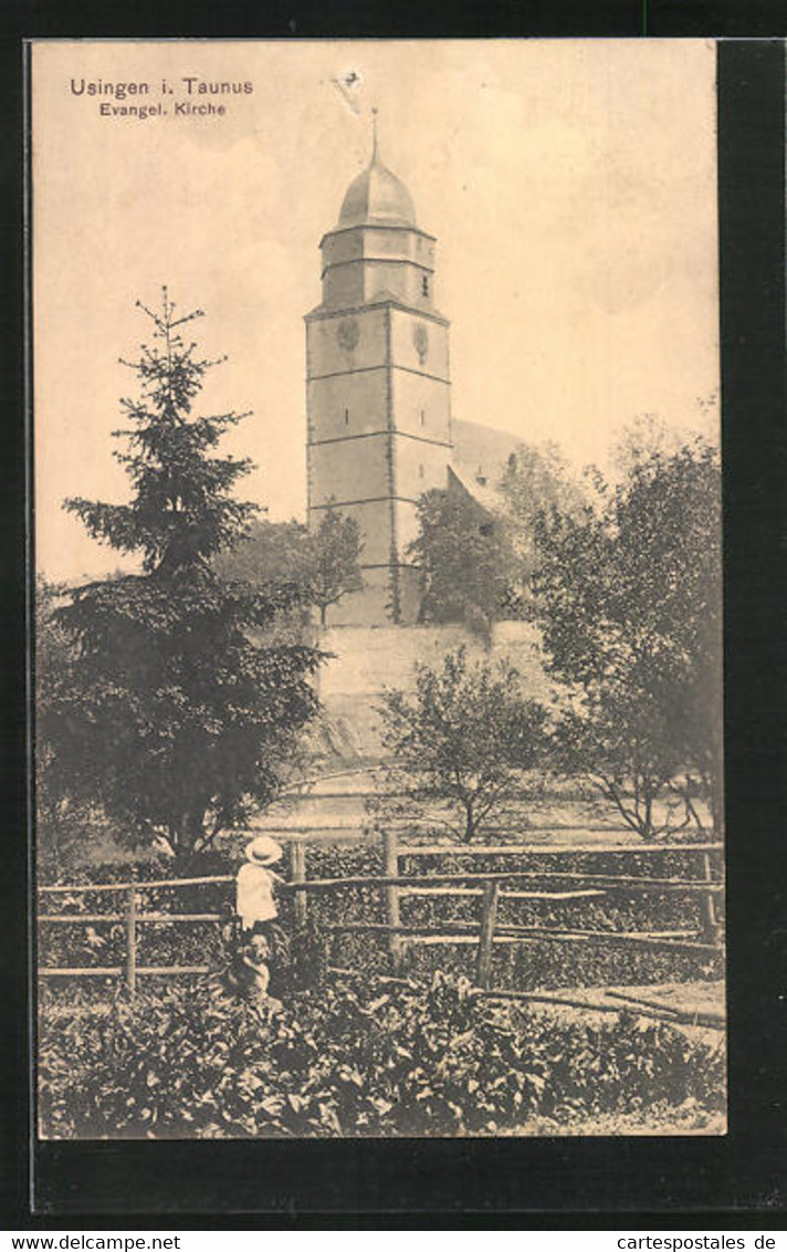 AK Usingen I. Taunus, Blick Zur Evang. Kirche - Usingen