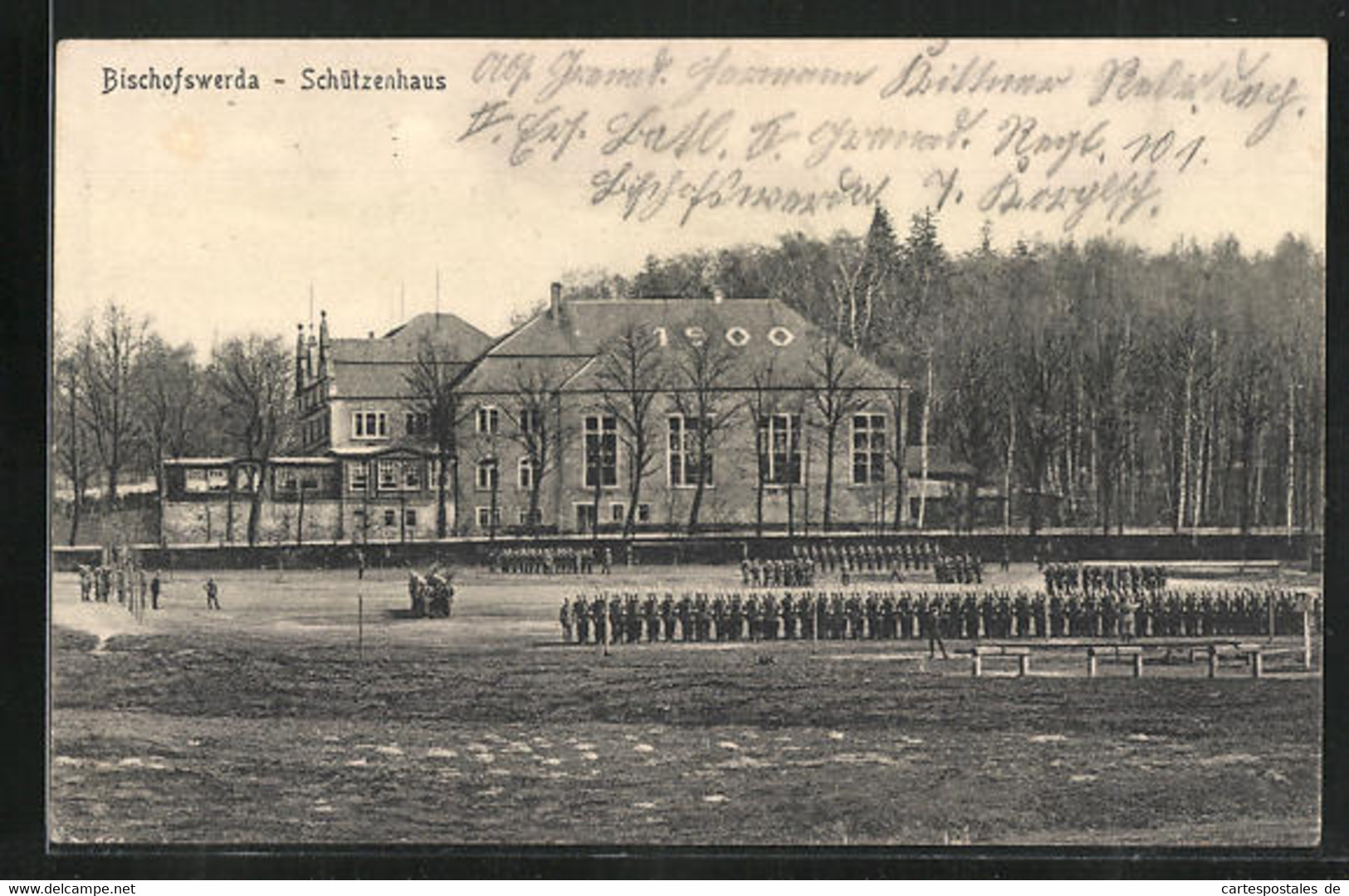 AK Bischofswerda, Schützenhaus Mit Soldaten - Bischofswerda