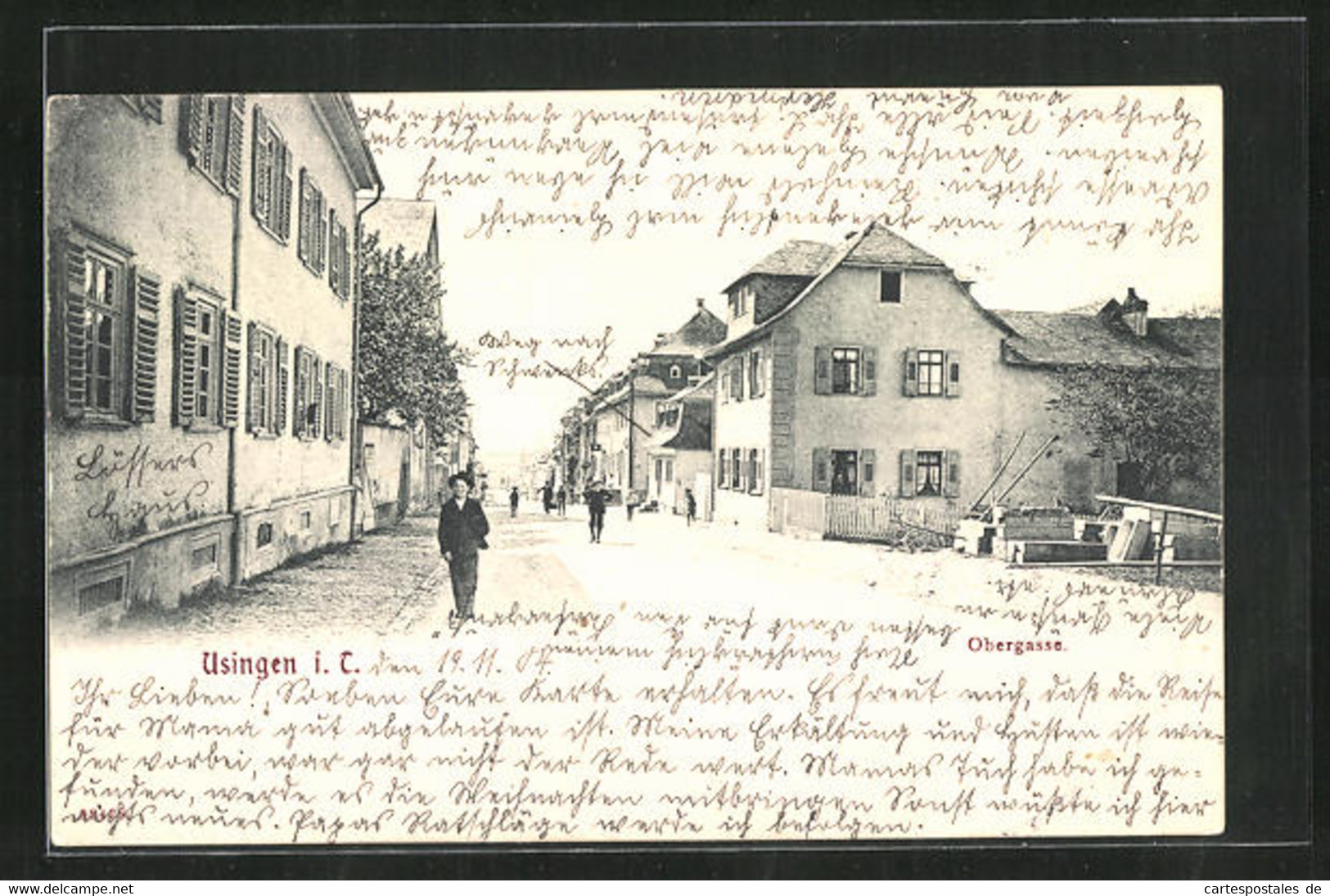 AK Usingen / Taunus, Obergasse Mit Häuser - Usingen