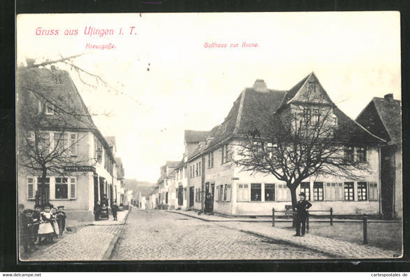 AK Usingen I. T., Gasthaus Zur Krone, Kreuzgasse - Usingen