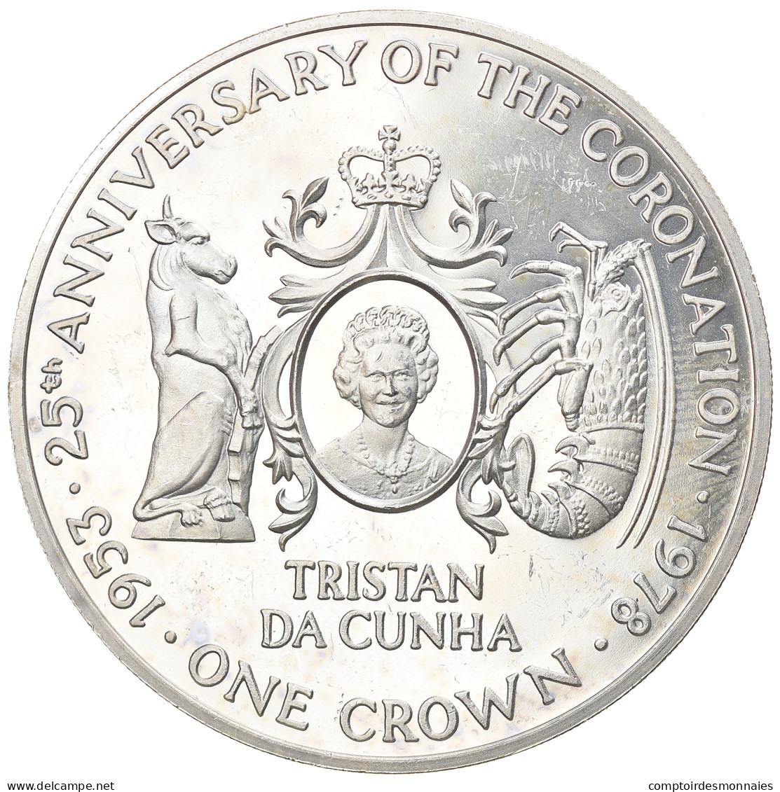 Monnaie, Tristan Da Cunha, Elizabeth II, Crown, 1978, Pobjoy Mint, SPL, Argent - British Virgin Islands