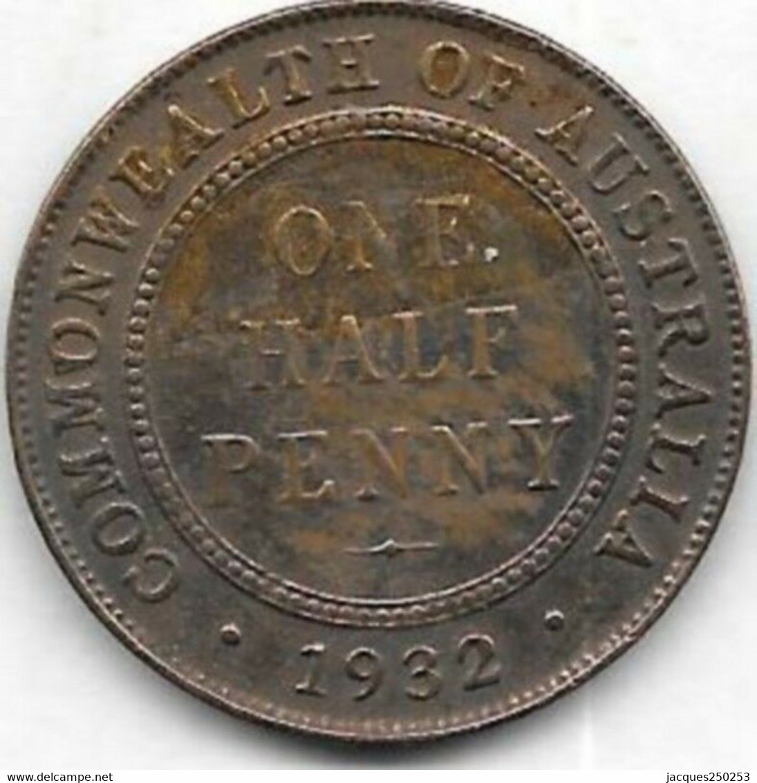 One Half Penny Cuivre Australie 1932 - ½ Penny