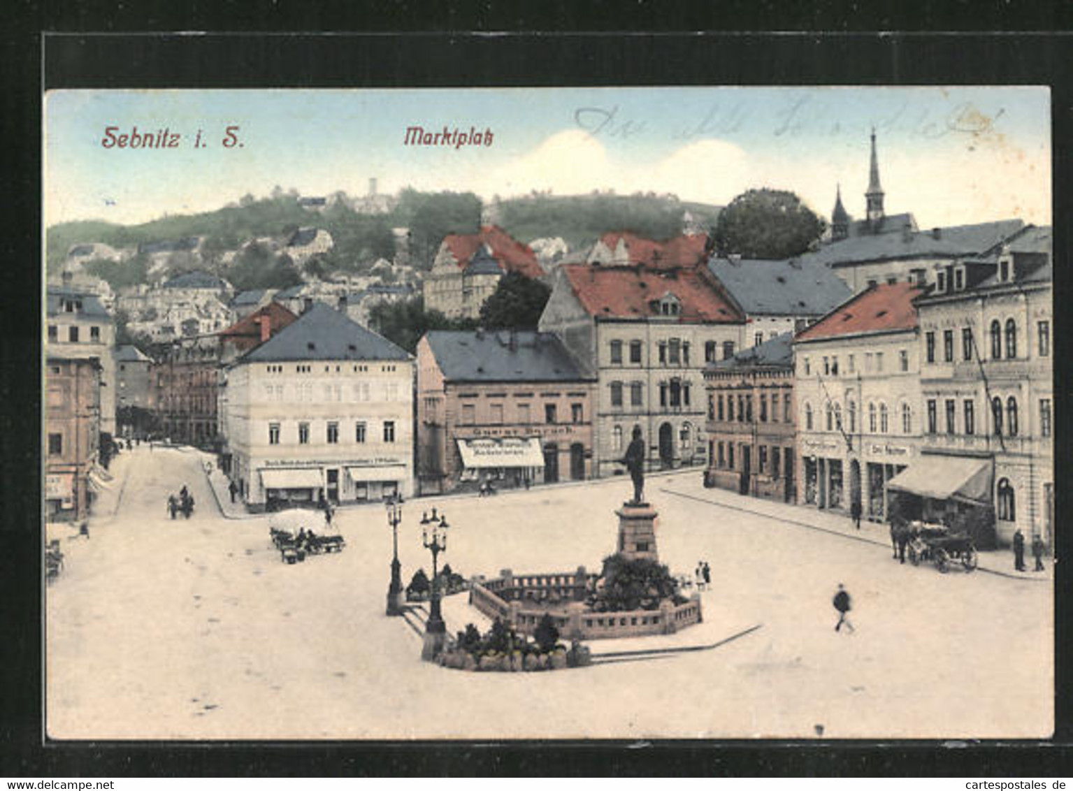 AK Sebnitz I. S., Marktplatz, Modewaren Gustav Baruch - Sebnitz