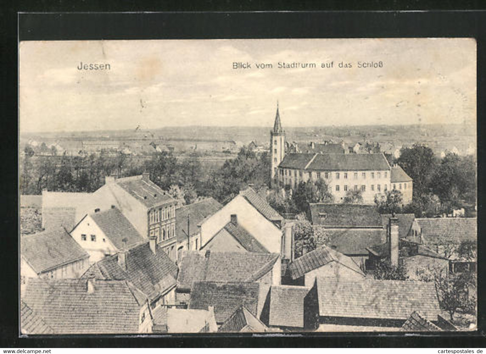 AK Jessen / Elster, Blick Vom Stadtturm Auf Das Schloss - Jessen