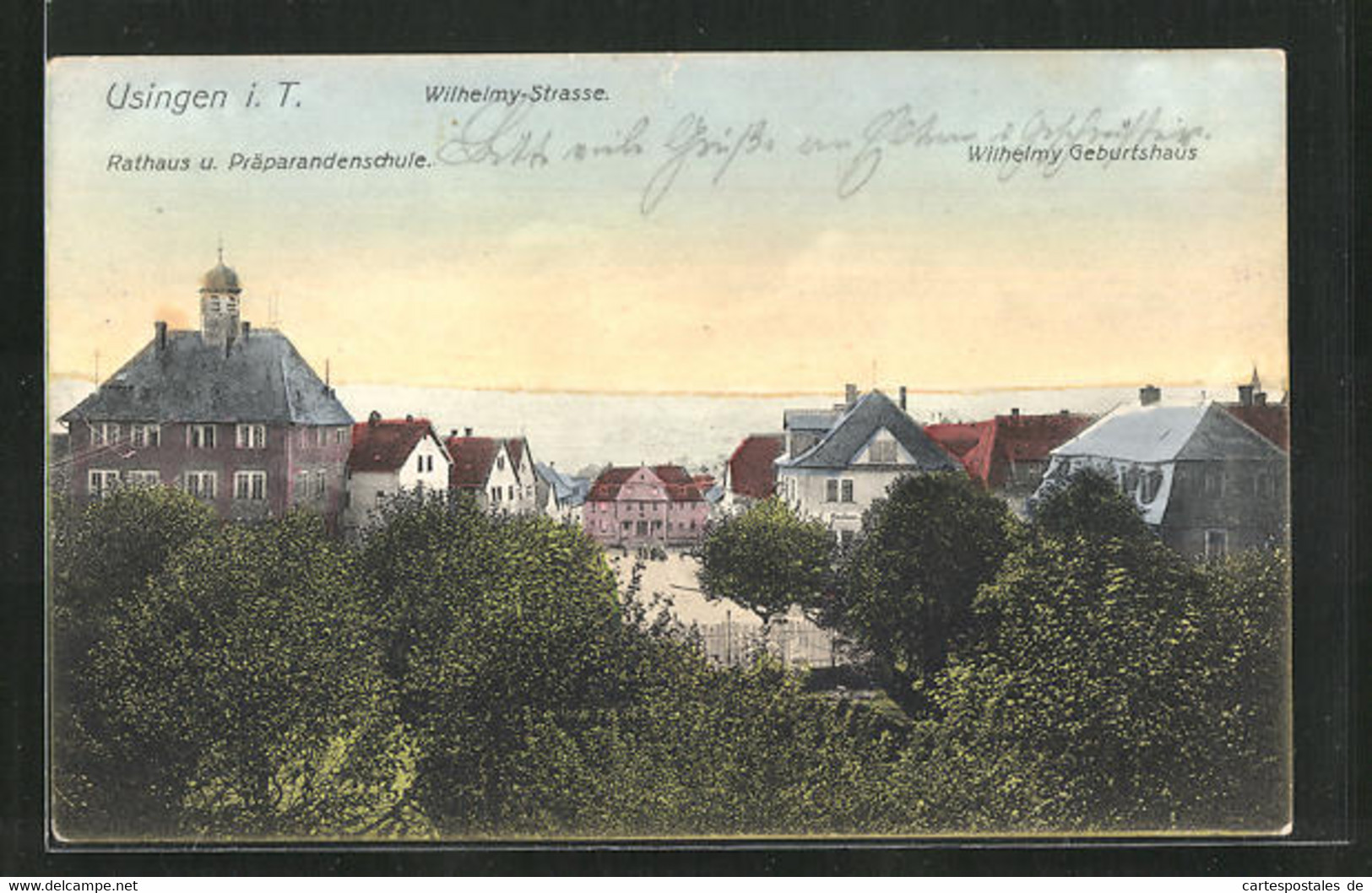 AK Usingen I. T., Wilhelmy-Strasse Mit Wilhelmys Geburtshaus, Rathaus Und Präparandenschule - Usingen
