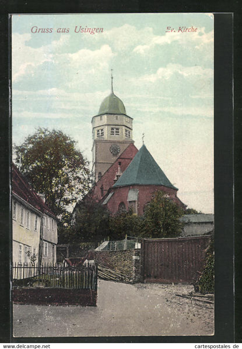 AK Usingen / Taunus, Blick Zur Evangelischen Kirche - Usingen