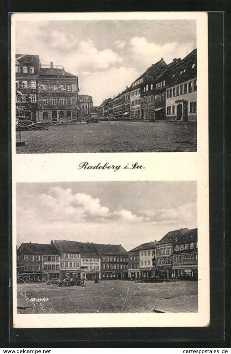 AK Radeberg I. Sa., Markt, Mehrfachansichten - Radeberg