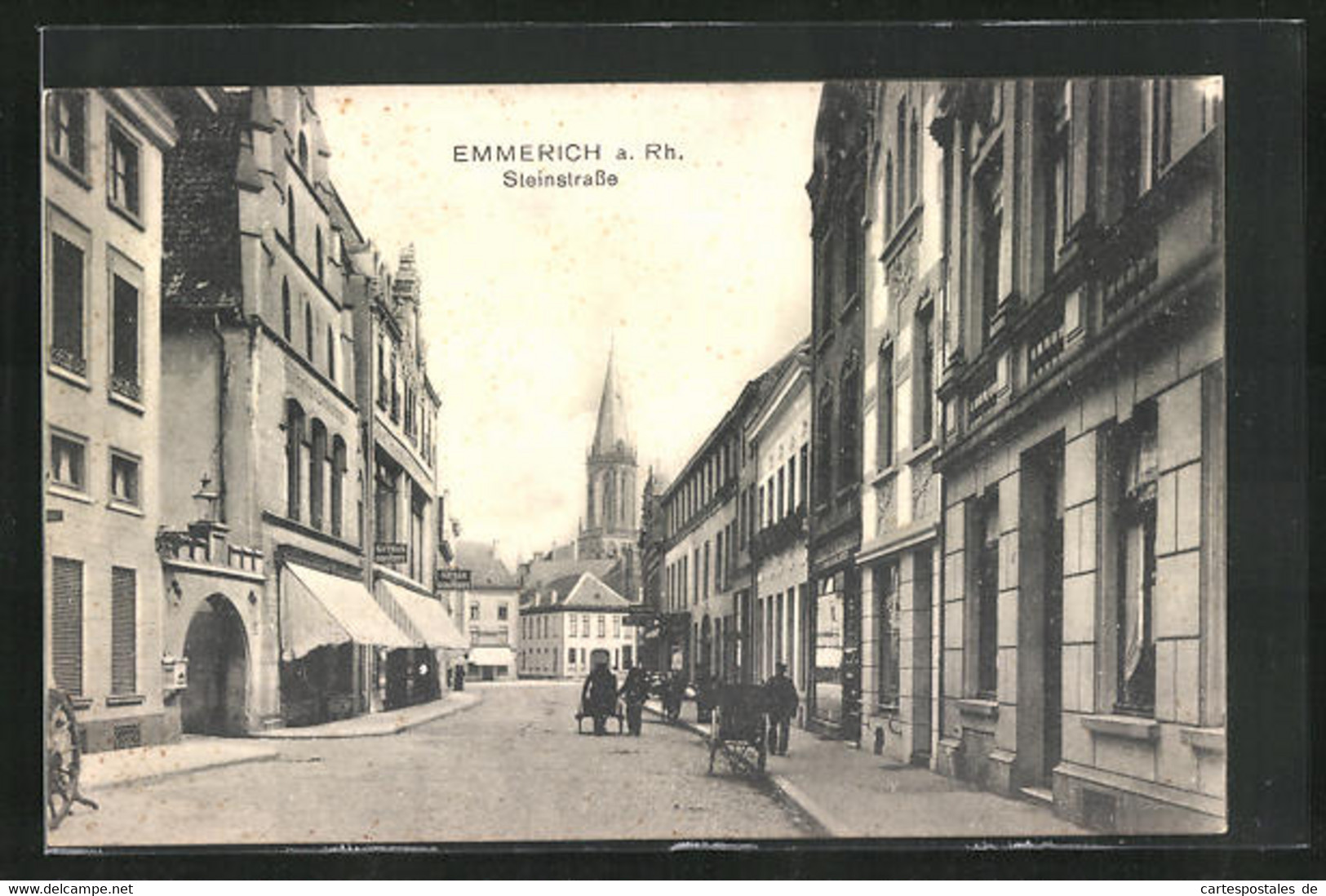 AK Emmerich A. Rh., Steinstrasse Mit Kirchblick - Emmerich