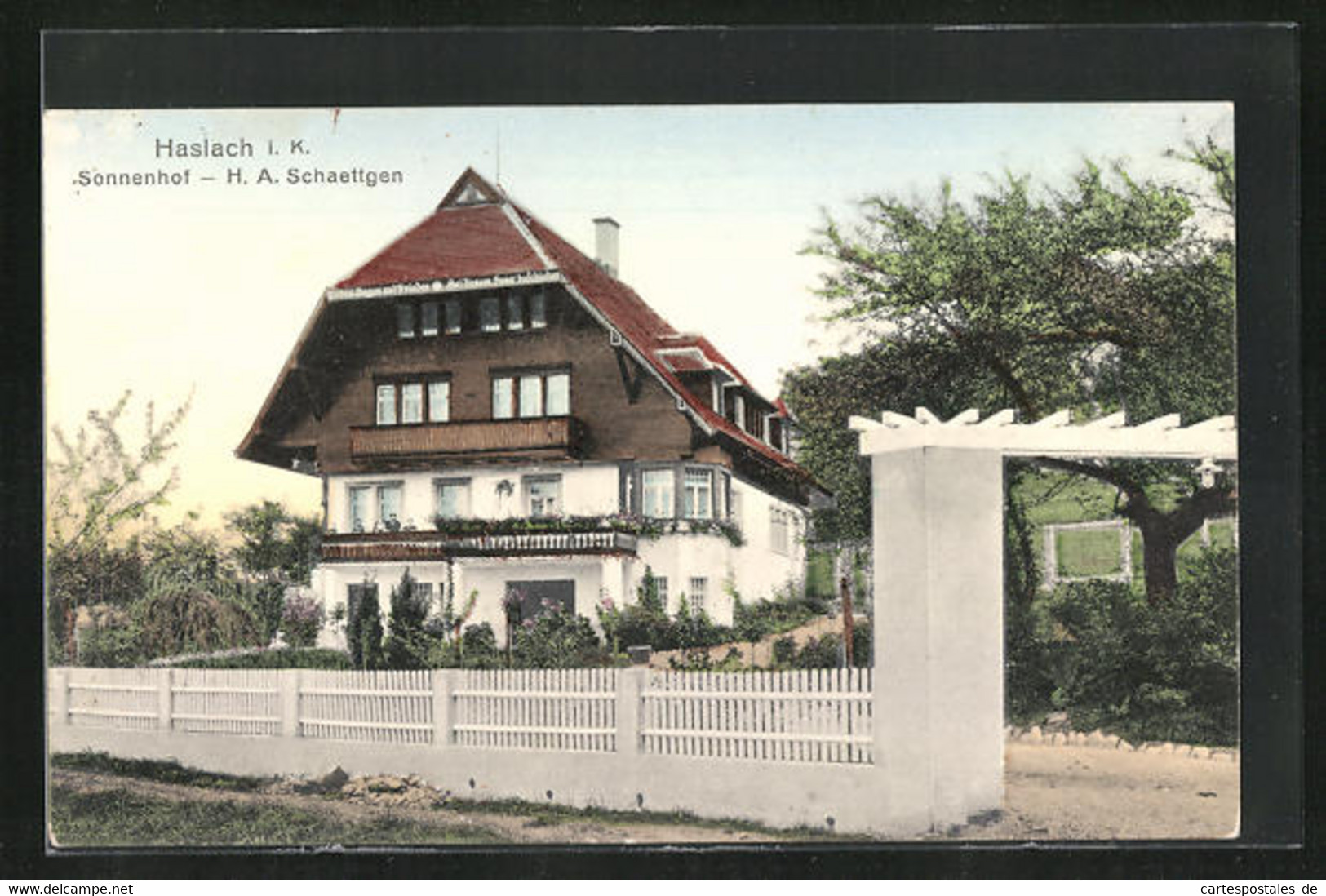 AK Haslach I. K., Hotel-Pension Sonnenhof Von H. A. Schaettgen - Haslach