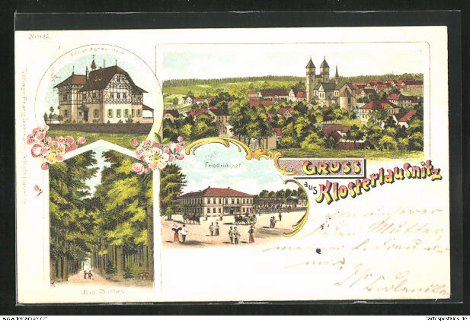 Lithographie Klosterlausnitz, Gasthaus Friedrichshof, Ernst-Agnes Heim - Bad Klosterlausnitz