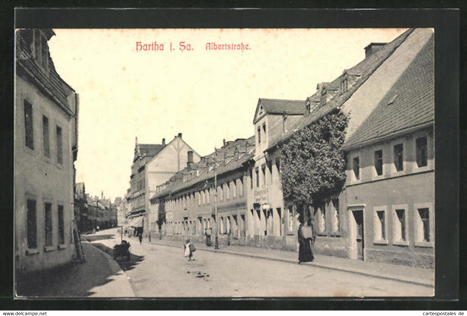 AK Hartha I. Sa., Alberststrasse, Strassenpartie - Hartha