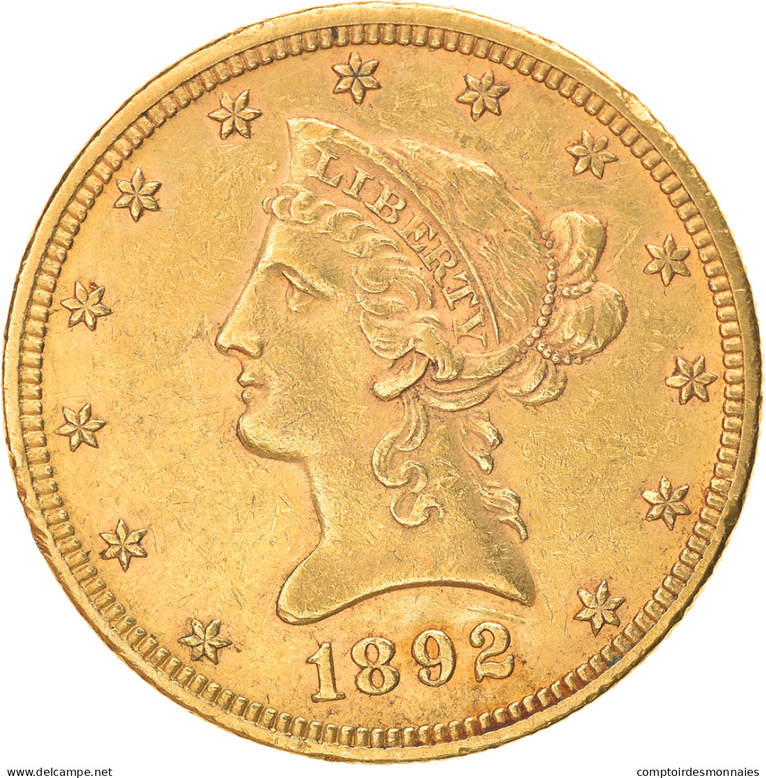 Monnaie, États-Unis, Coronet Head, $10, Eagle, 1892, U.S. Mint, Philadelphie - 10$ - Eagles - 1866-1907: Coronet Head (Testa Coronata)