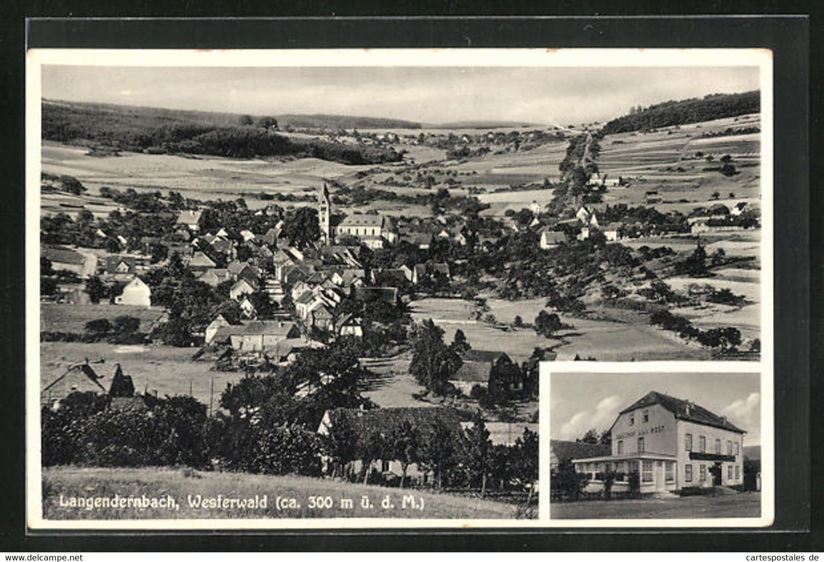 AK Langendernbach /Westerwald, Gasthof Zur Post, Ortsansicht Aus Der Vogelschau - Langen