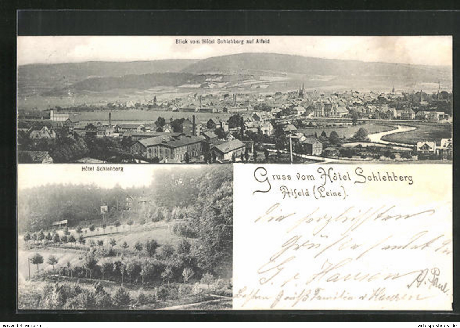 AK Alfeld /Leine, Hotel Schlehberg, Blick Auf Die Ortschaft - Alfeld