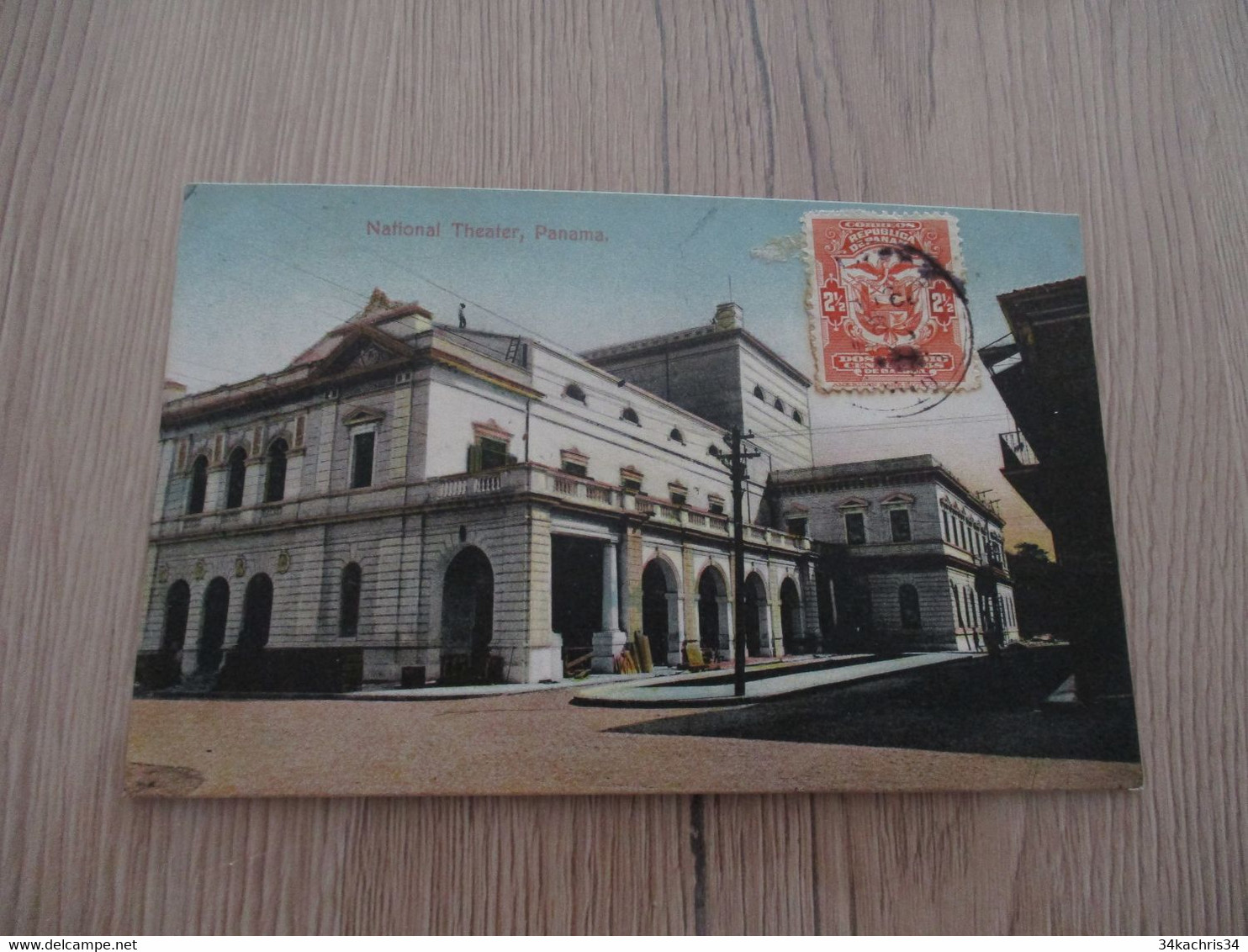 CPA  Panama National Theater 1 Old Stamps   Paypal Ok Out Of EU - Panama