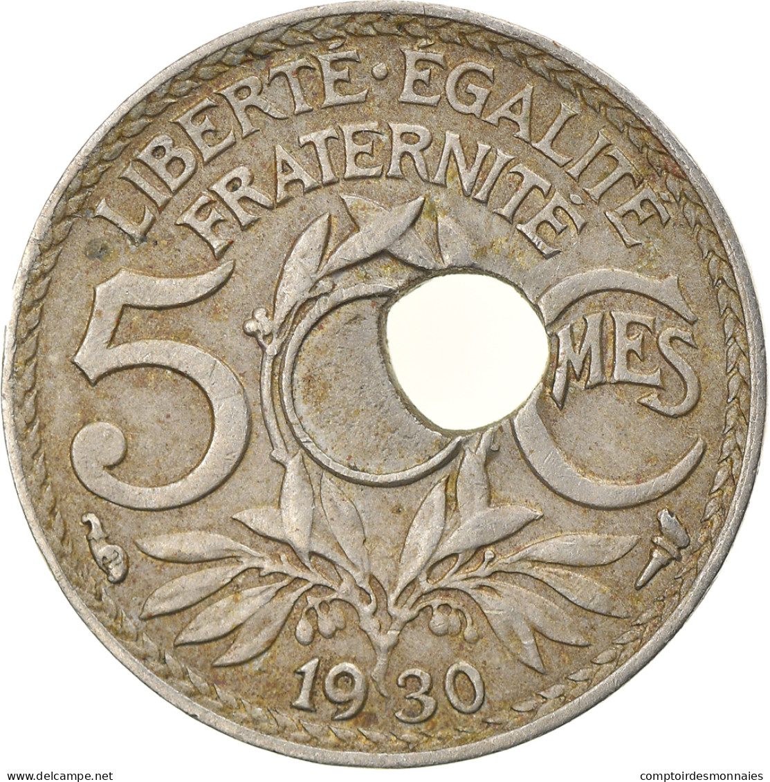 Monnaie, France, Lindauer, 5 Centimes, 1930, Paris, Trou Décentré, TTB - Abarten Und Kuriositäten