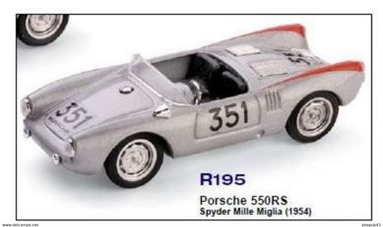 Porsche 550 RS Spyder - Hermann/Linge - Mille Miglia 1954 #351 - Brumm - Brumm