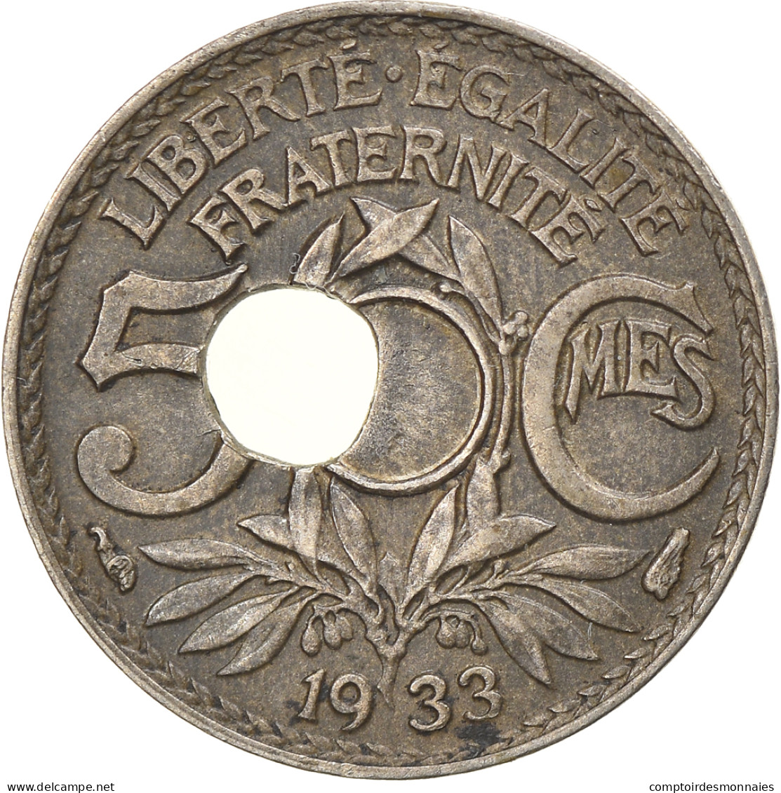 Monnaie, France, Lindauer, 5 Centimes, 1933, Paris, Trou Décentré, TTB+ - Varietà E Curiosità
