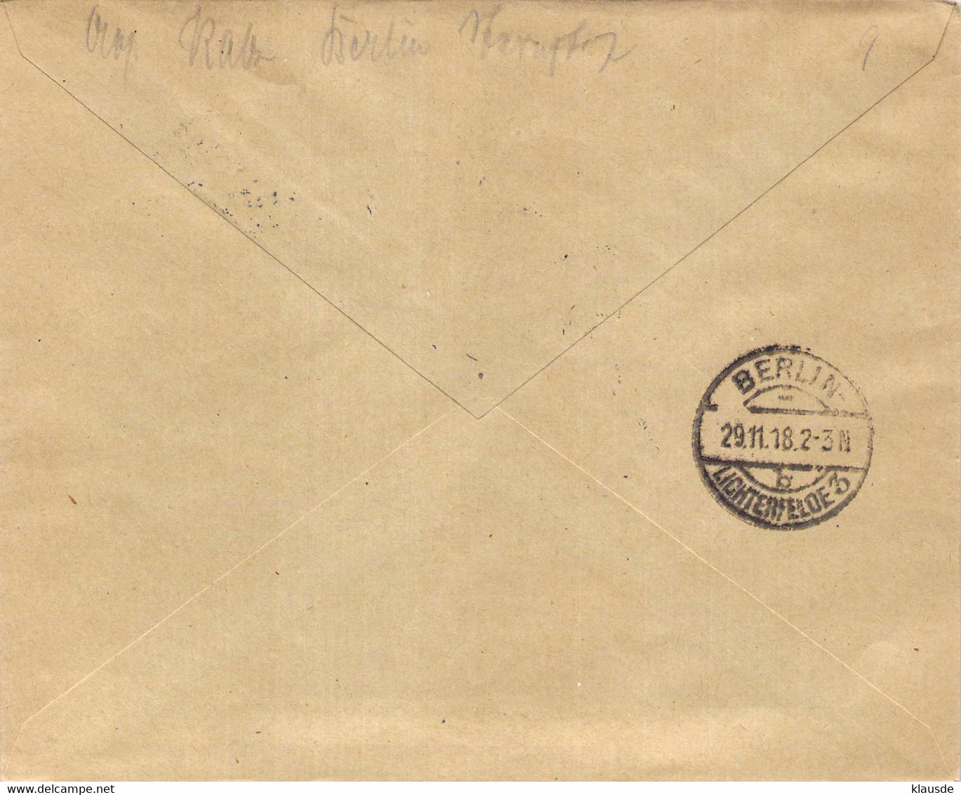 R-Cover MiNr.9 MeF Kowno (Kaunas) - Berlin Postgebiet Ob.Ost - Occupation 1914-18
