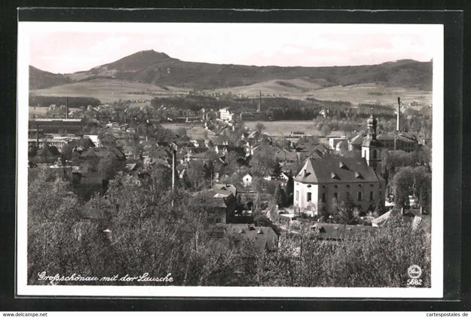 AK Grossschönau I. Sa., Ortsansicht Mit Der Lausche - Grossschoenau (Sachsen)