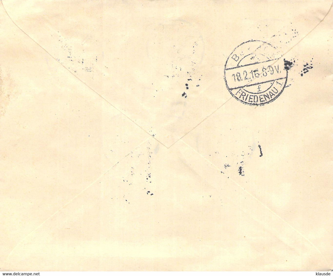 R-Cover Mischfrankatur  Sammlerbeleg Kowno (Kaunas) - Berlin 15.2.16 Postgebiet Ob.Ost - Occupation 1914-18