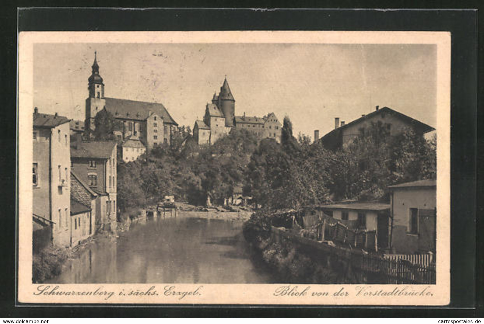 AK Schwarzenberg /Erzgebirge, Blick Von Der Vorstadtbrücke - Schwarzenberg (Erzgeb.)