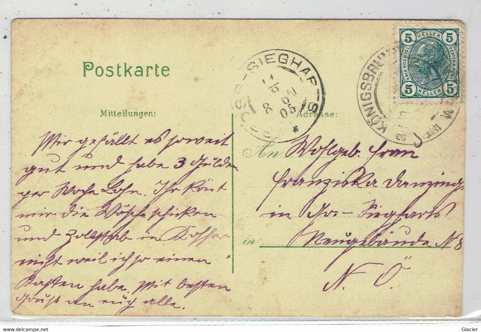 Gruss Aus Königsbrunn Am Wagram - N.Österreich - Doppeltreiter's Gasthaus U. Handlung - Rathaus Ges.1905 - Tulln