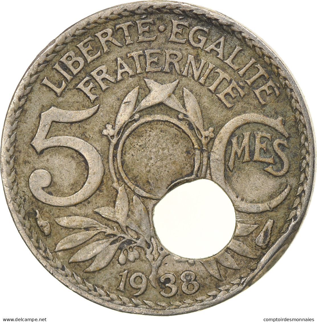 Monnaie, France, Lindauer, 5 Centimes, 1938, Paris, Trou Décentré, TTB - Variétés Et Curiosités