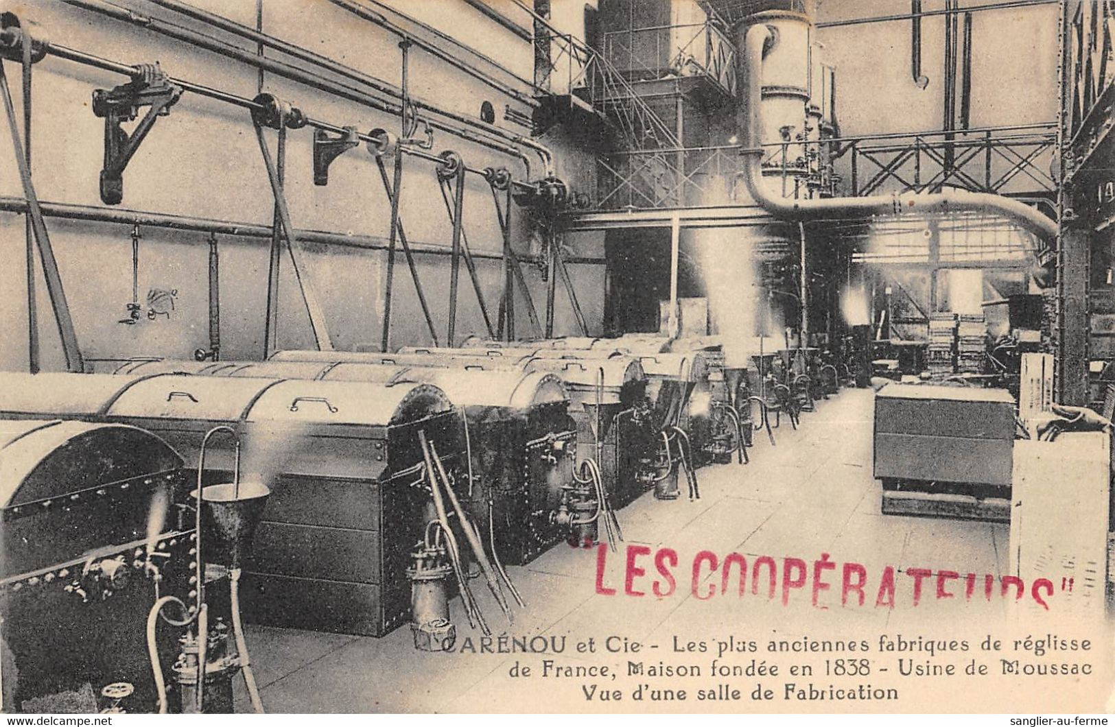 CPA 30 CARENOU ET Cie ANCIENNES FABRIQUES DE REGLISSE DE FRANCE USINE DE MOUSSAC VUE D'UNE SALLE DE FABRICATION - Autres & Non Classés